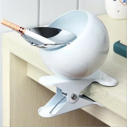 Clip-On Metal Ashtray with Flip Lid