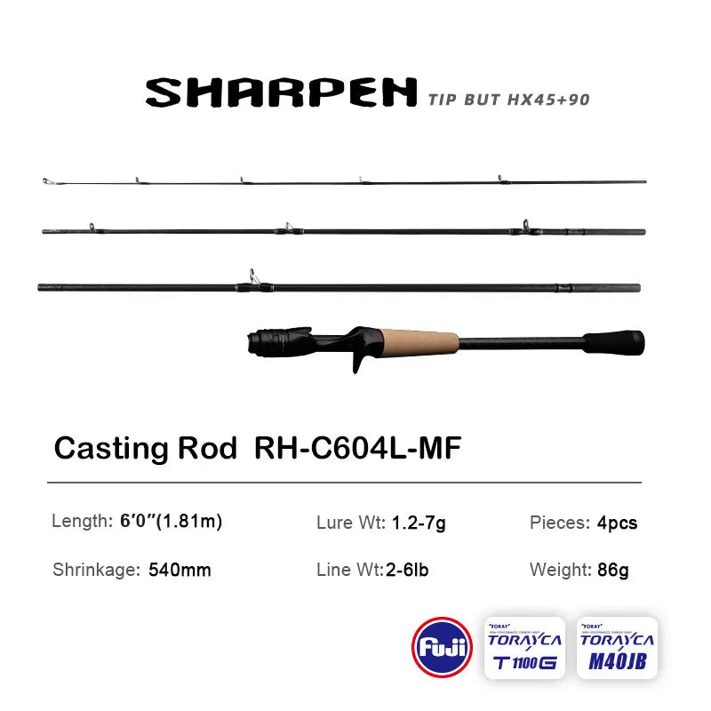 PURELURE SHARPEN Soft Lure Long Spinning and Casting Action Rods