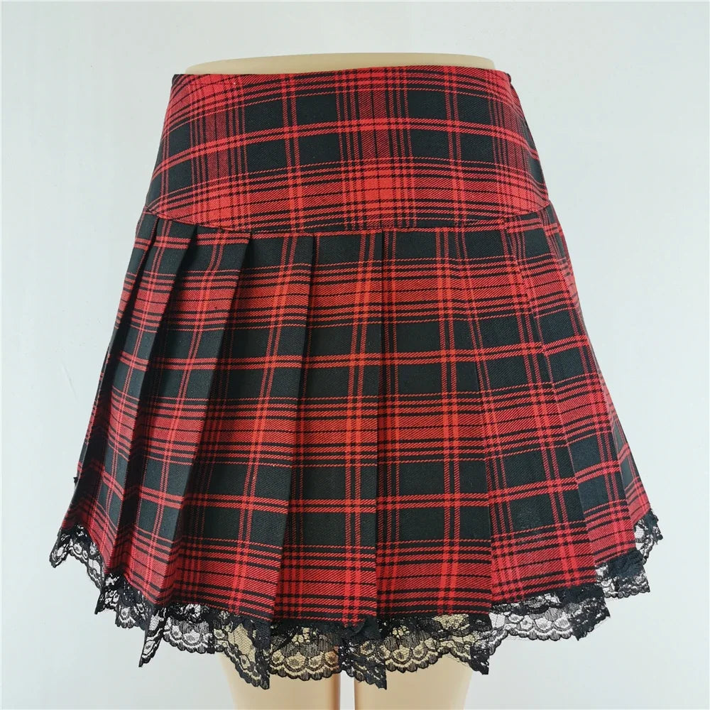 Women's Punk Gothic High-Waisted Bandage Mini Skirt