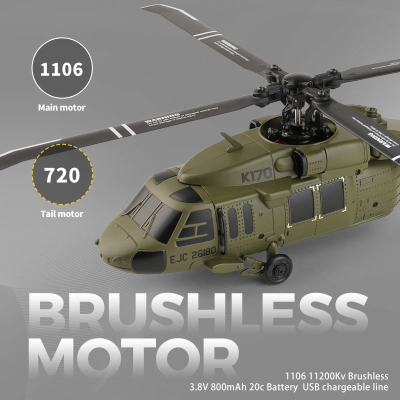 WLtoys K170 UH-60L Black Hawk 4CH Brushless RC Helicopter