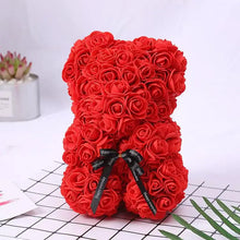25cm Artificial Teddy Rose Flower Bear with Box