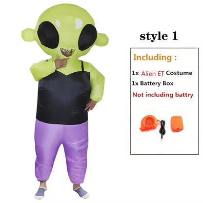 Funny Green Alien Inflatable Costume - Adult & Kids Blow Up Cosplay Outfit