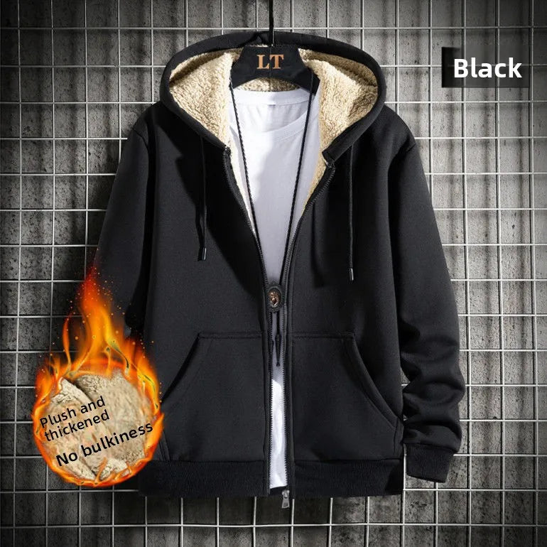 Men's Thermal Sherpa-Lined Zip-Up Fleece Hoodie