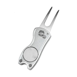 Foldable Golf Divot Repair Tool with Golf Ball Groove Cleaner