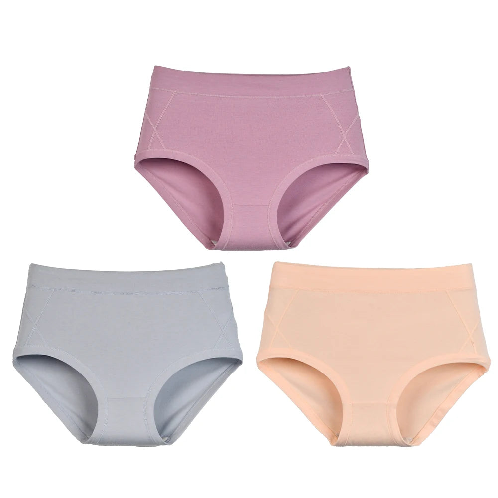 Women's High Waist Cotton Briefs (3-Pack)