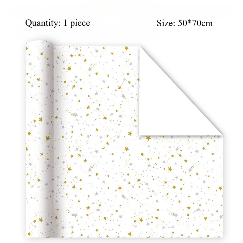 50*70cm Star Wrapping Paper Meteor Ribbon Gift Box