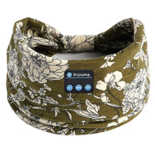 Wireless Bluetooth Floral Print Headband Headphones with Headset Microphone