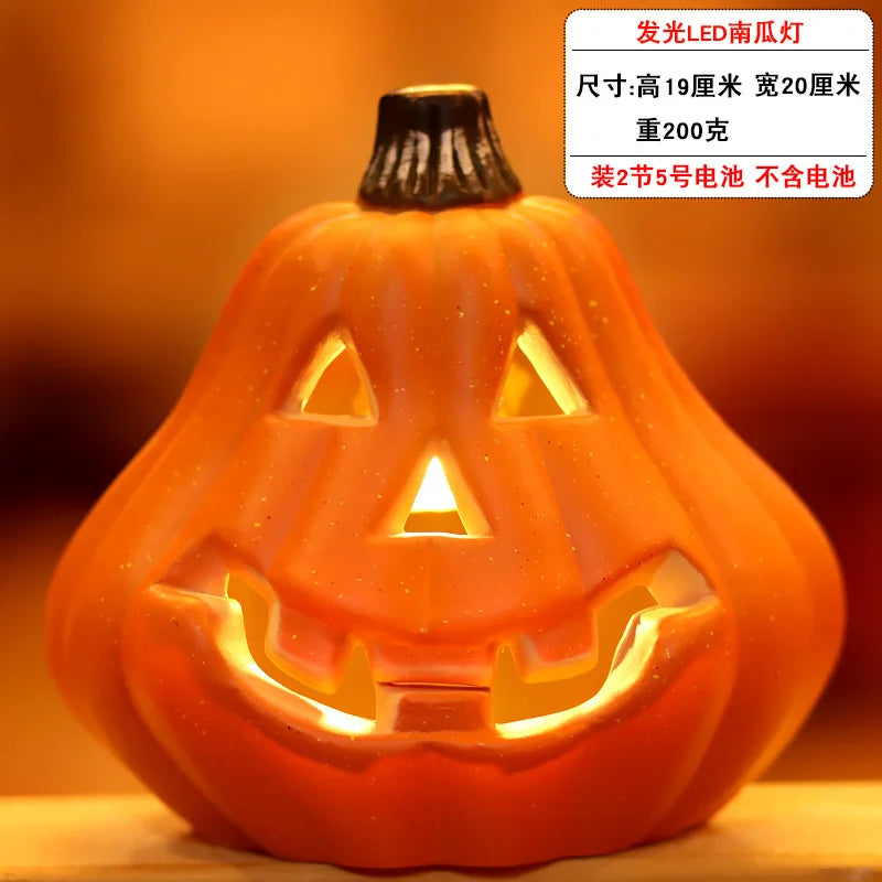 LED Illuminated Halloween Jack-o'-Lantern Pumpkin Light Decoration