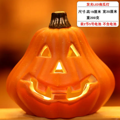 LED Illuminated Halloween Jack-o'-Lantern Pumpkin Light Decoration