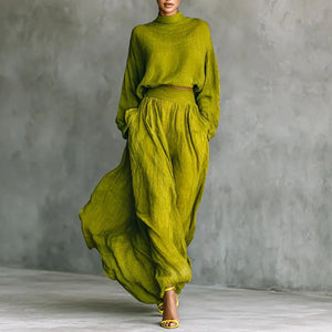 Long Sleeve Turtleneck Top + Maxi Skirt Set