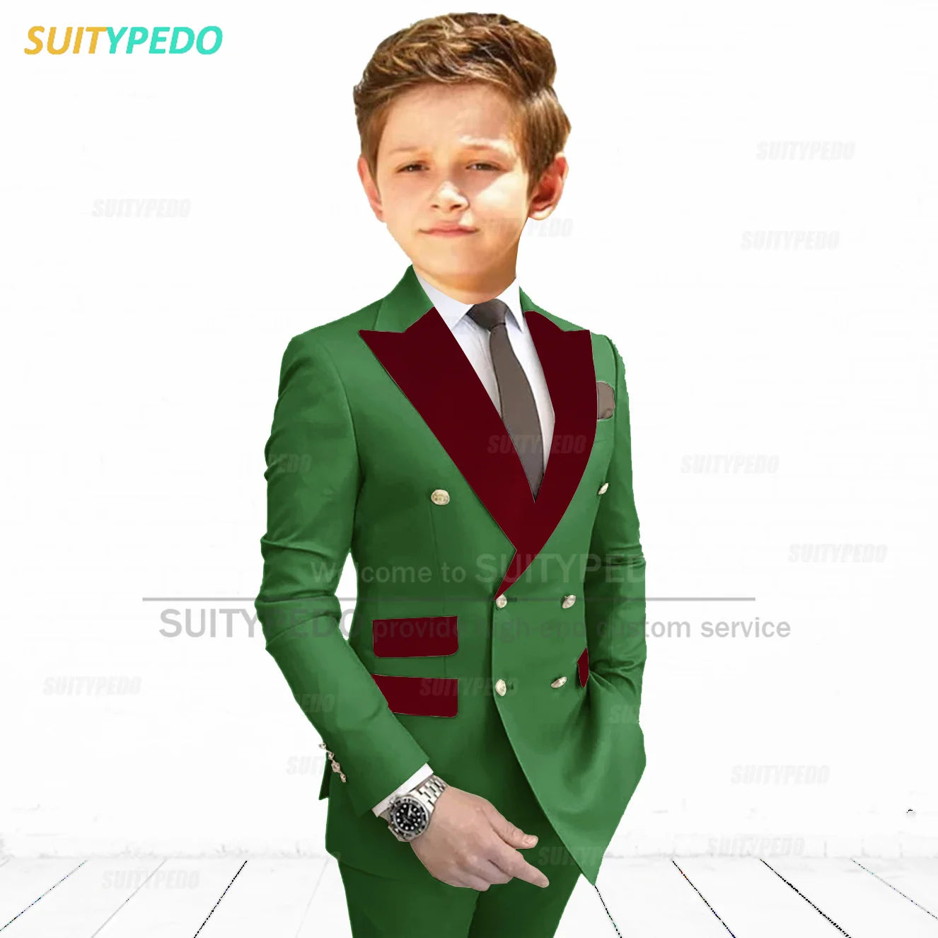 Slim Fit Peaked Lapel Formal Blazer and Pants Two Piece Suit