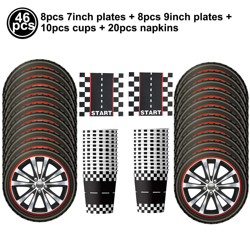 Racing Birthday Decorations Tableclothb