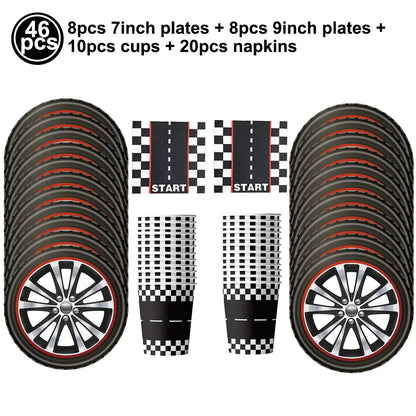 Racing Birthday Decorations Tableclothb