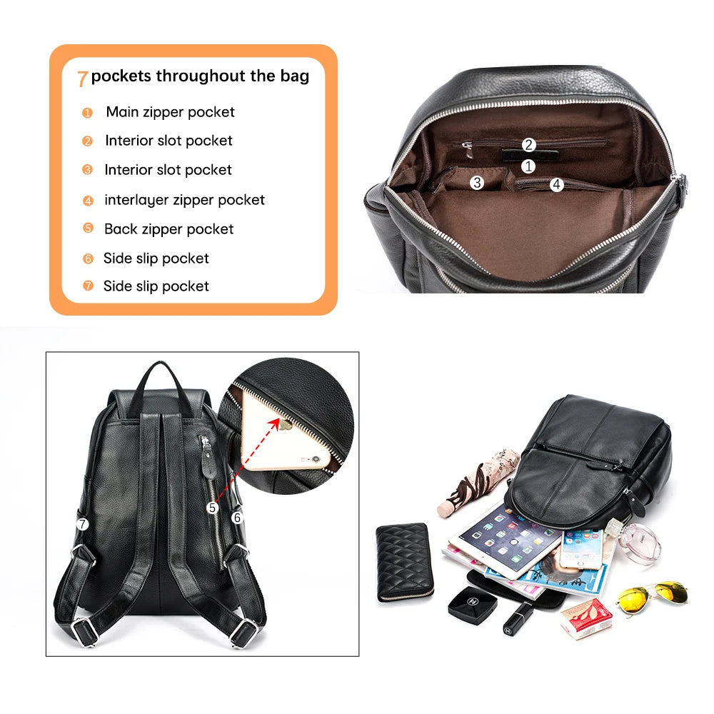 Zency Stylish Genuine Leather Backpack