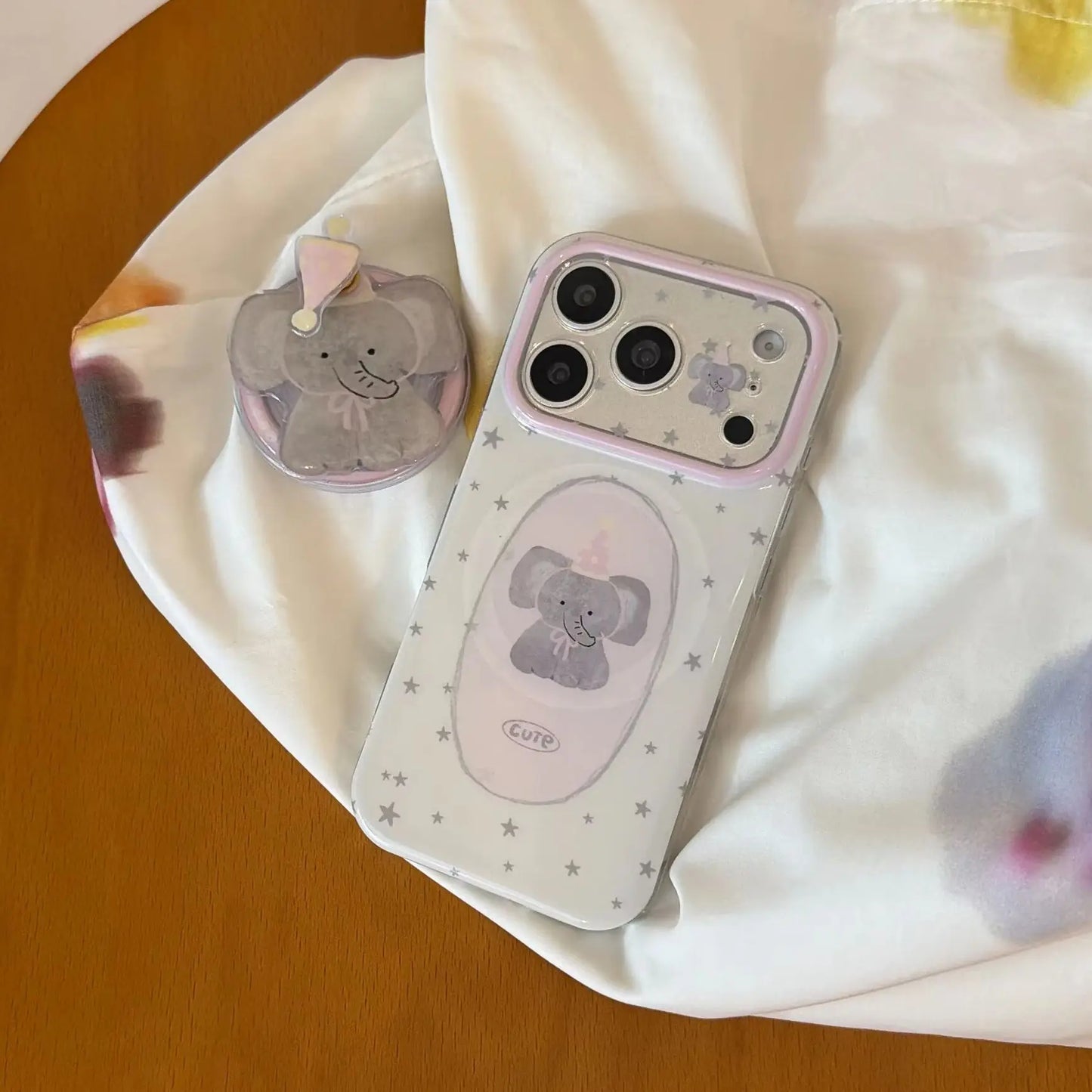 Magnetic Bow & Elephant Pattern Case for iPhone