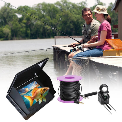 220° Fish Finder Night Vision Waterproof Underwater Fishing Camera 4.3 Inch IPS Monitor