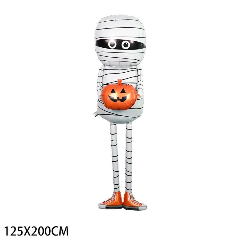 Halloween Inflatable Standing Bat & Pumpkin Foil Balloons Party Decor