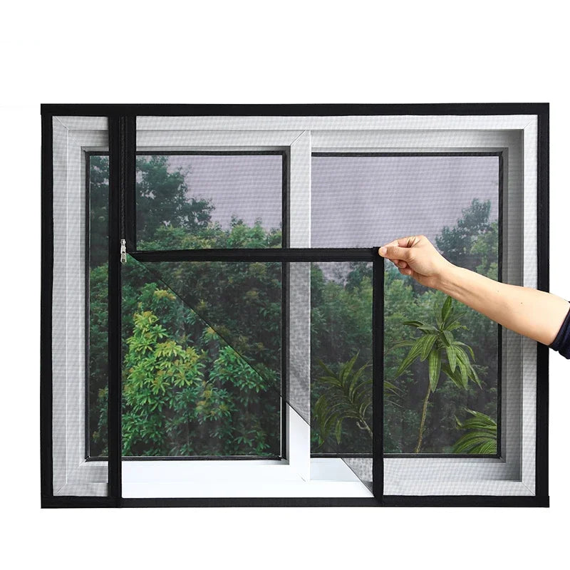 Self-adhesive Zippered Window Screen