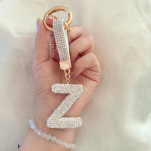 Sparkling Rhinestone Alphabet Keychain