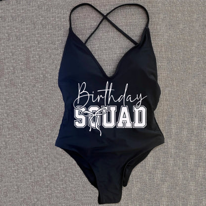 Padded One Piece Swimsuit Birthday Bathing Suit