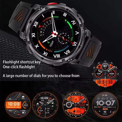Rugged Outdoor AMOLED GPS Smartwatch with Flashlight