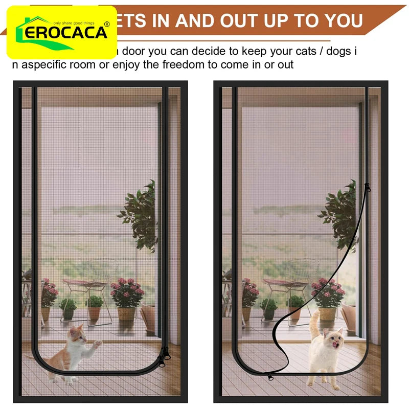 EROCAC Mesh Pet Screen Door with Zipper