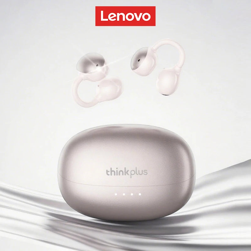 Lenovo LK6 Wireless Bluetooth 5.4 Clip-On Earphones with HD Audio & Noise Reduction