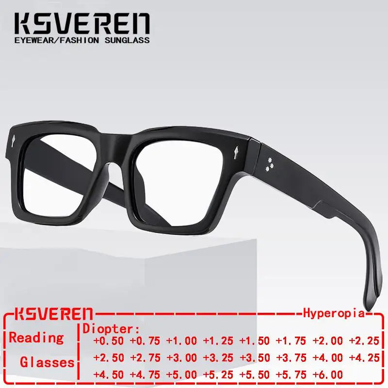 KSVEREN Square Thick Frame Reading Glasses