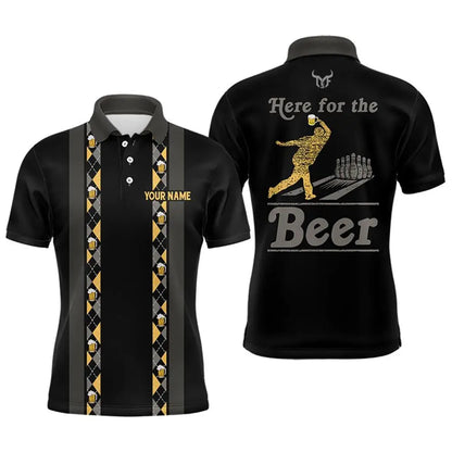Men's Custom Name Bowling Graphic Polo Shirt