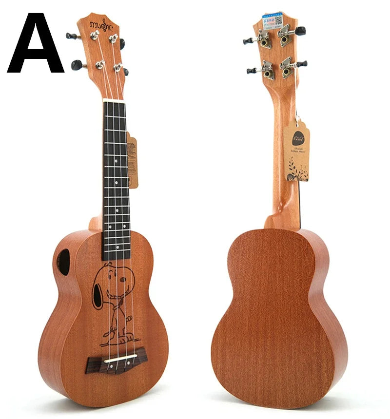 21-Inch Soprano Ukulele Starter Kit - Mahogany Wood & Nylon Strings