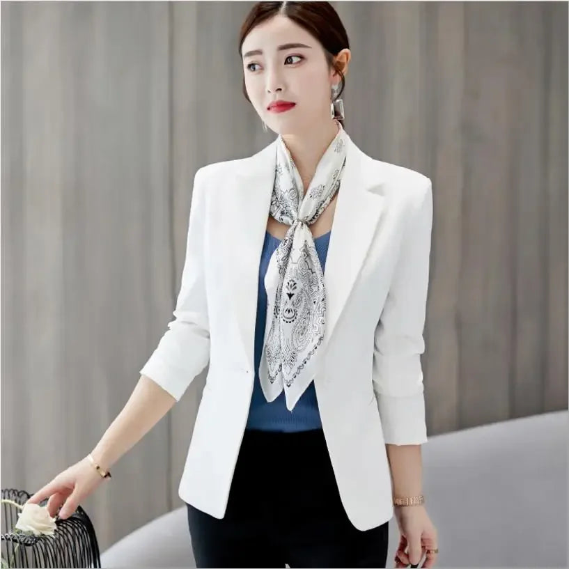 Women's Formal Slim Fit Notched Collar Blazer - Office Work Suit Jacket