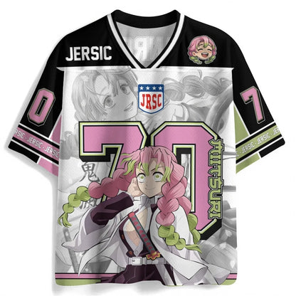 Demon Slayer Anime Oversize Jersey – Retro K-Pop Unisex Baseball & Hockey Sports T-Shirt