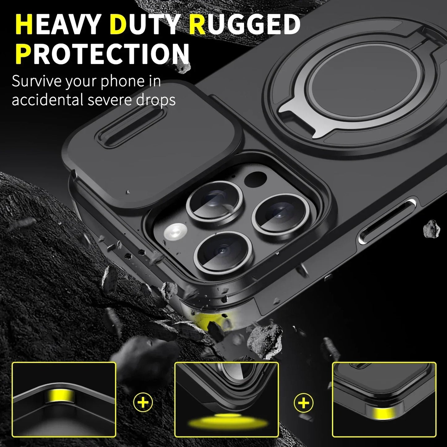 Heavy-Duty Magnetic Bracket Case For iPhone