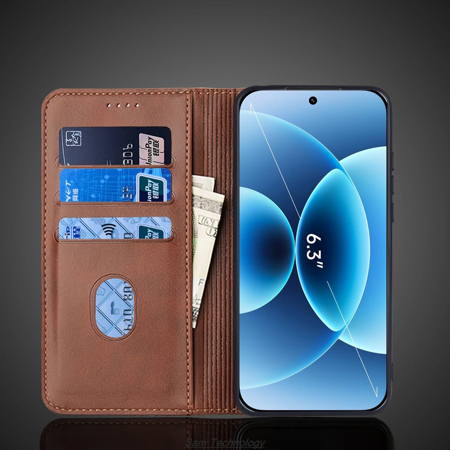 Magnetic Attraction Leather Case for Xiaomi Phone