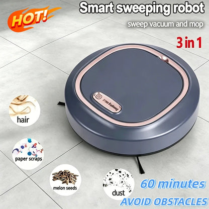 3-in-1 Smart Touch-Activated Robot Vacuum & Wet/Dry Mop
