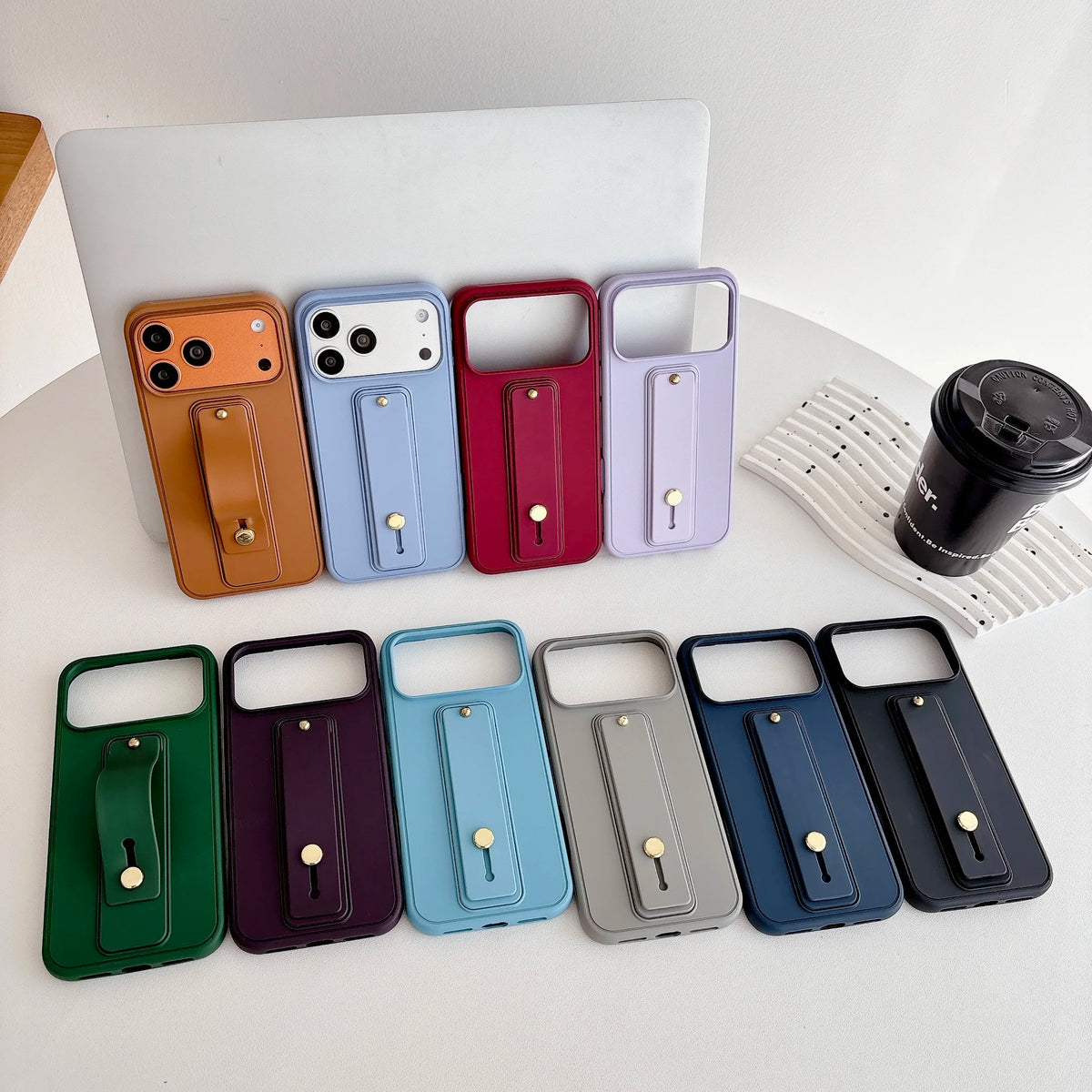 Luxury Business Wrist Strap Phone Case with Kickstand