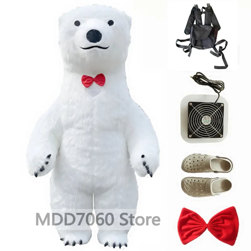 Giant Panda & Polar Bear Inflatable Costume – Adult Walking Plush Mascot Suit for Cosplay & Parties