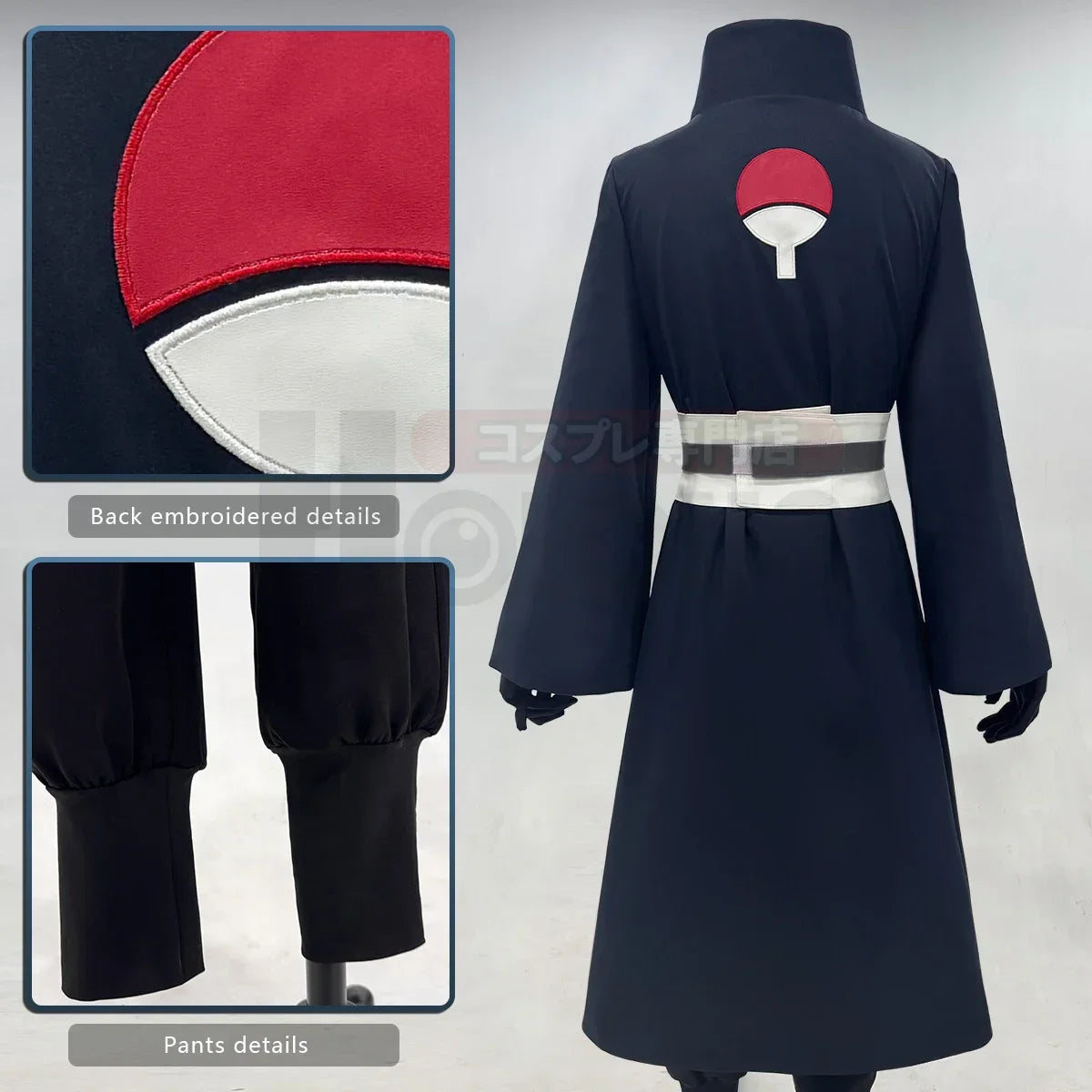 HOLOUN Anime Uchiha Obito Cosplay Costume Set - Coat, Elastic Pants, Belt, Gloves