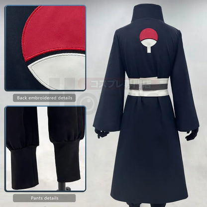HOLOUN Anime Uchiha Obito Cosplay Costume Set - Coat, Elastic Pants, Belt, Gloves