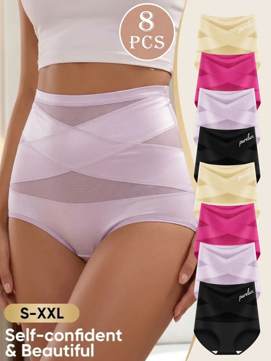 Women's High-Waist Seamless Tummy Control Panties (8-Pack)
