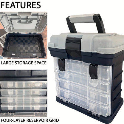 Portable Four-layer Plastic Tackle Box