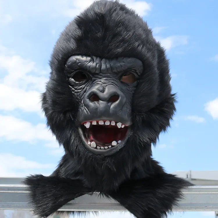 Realistic Latex Gorilla Mask for Halloween Cosplay and Role-Play Party