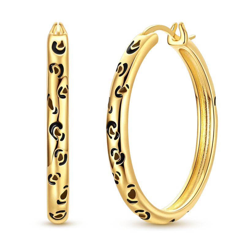925 Sterling Silver CZ Zircon Gold-Plated Hoop Earrings – Sparkling Minimalist Jewelry