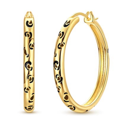 925 Sterling Silver CZ Zircon Gold-Plated Hoop Earrings – Sparkling Minimalist Jewelry