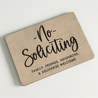 Wooden No Soliciting & Do Not Disturb Privacy Door Sign