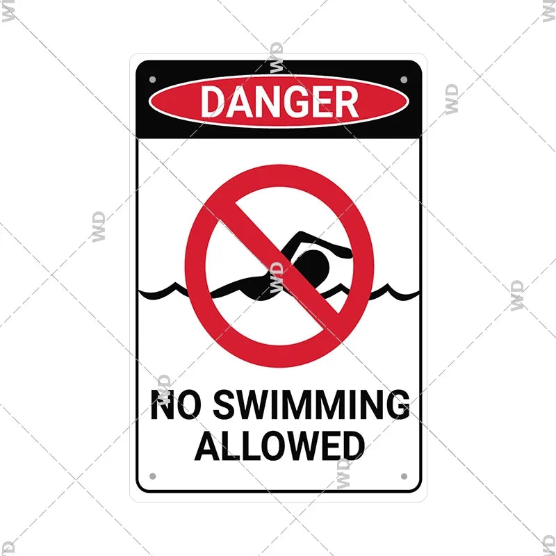 Warning Tin Sign - Vintage Private Property & Security Wall Plaque