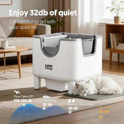 2026 NestPawly M07 Open-Top Self-Cleaning Automatic Cat Litter Box