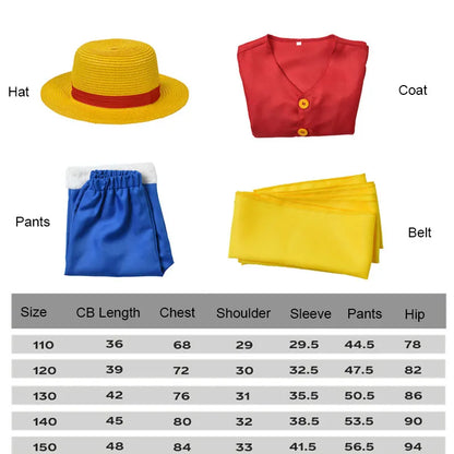 Anime Monkey D. Luffy Cosplay Costume Set