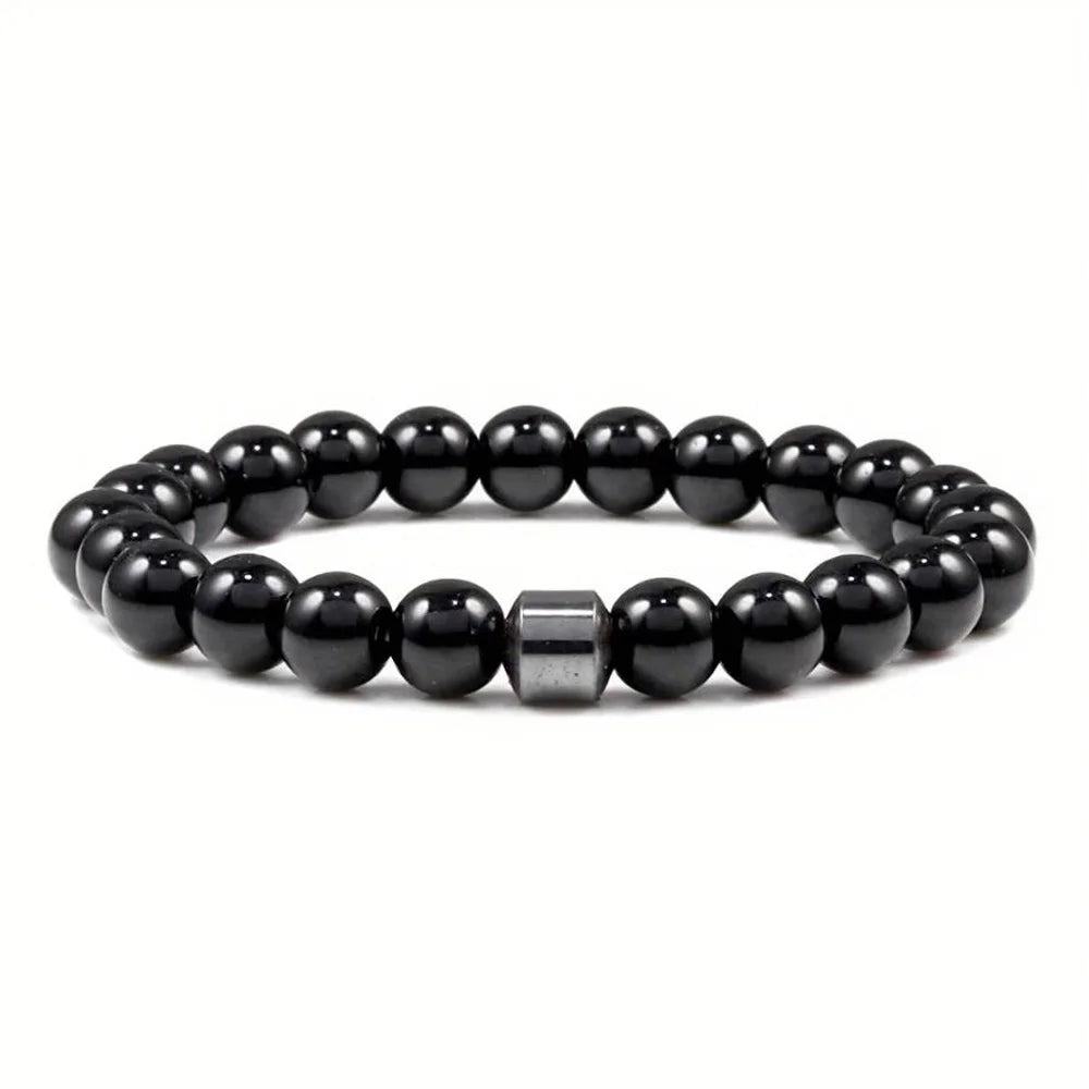 Magnetic Tiger Eye Lava Map Shimmer Malachite Stone Bracelet