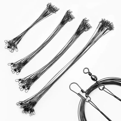 20PC Anti Bite Steel Wire Leader With Swivel